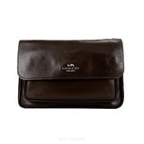 Coach Leather Flap Clutch – Da nâu đậm
