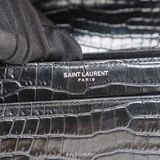 Saint Laurent YSL Sunset Medium Croc Black