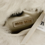 MiuMiu Fur Mini Top Handle Bag – lông trắng kem