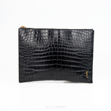 Saint Laurent Cassandre crocodile-embossed Clutch