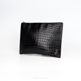 Saint Laurent Cassandre crocodile-embossed Clutch