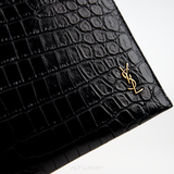 Saint Laurent Cassandre crocodile-embossed Clutch
