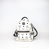 MCM X-Mini Stark Bebe Boo Backpack in Visetos White