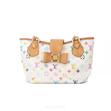 LOUIS VUITTON Monogram Multicolor Annie MM Tote Bag White