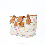 LOUIS VUITTON Monogram Multicolor Annie MM Tote Bag White