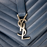SAINT LAURENT Matelassé Chevron Monogram Medium College Bag