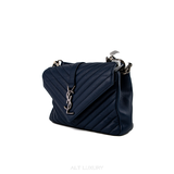 SAINT LAURENT Matelassé Chevron Monogram Medium College Bag