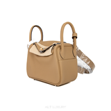 Túi HERMÈS Mini Lindy 20 Swift Verso – Màu Sesame & Bleu Brume – Chính Hãng, Mới 99%