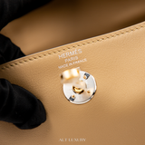 Túi HERMÈS Mini Lindy 20 Swift Verso – Màu Sesame & Bleu Brume – Chính Hãng, Mới 99%