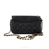 Túi Đựng Điện Thoại Chanel Caviar Đen – Flap Quilted Phone Holder With Chain – Chính Hãng, Mới 97%