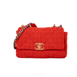 CHANEL 19 Medium Tweed Quilted Flap Bag Màu Đỏ – Sang Trọng & Cá Tính – Mới 97% Full Box