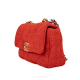 CHANEL 19 Medium Tweed Quilted Flap Bag Màu Đỏ – Sang Trọng & Cá Tính – Mới 97% Full Box