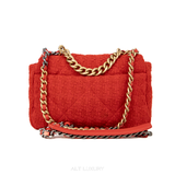 CHANEL 19 Medium Tweed Quilted Flap Bag Màu Đỏ – Sang Trọng & Cá Tính – Mới 97% Full Box