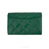 CHANEL Lambskin Quilted Flap Card Holder Wallet Green – Sang Trọng & Thanh Lịch Trong Từng Chi Tiết – Mới 97% Full Box