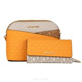 Túi Michael Kors Jet Set Travel Medium Dome Crossbody – Màu Cam Nổi Bật, Mới 98%, Kèm Ví Mini