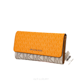 Túi Michael Kors Jet Set Travel Medium Dome Crossbody – Màu Cam Nổi Bật, Mới 98%, Kèm Ví Mini