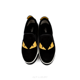 FENDI Slip-ons Shoes Sneakers Monster Bugs Eye Size 6 Black Authentic