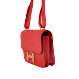 HERMÈS Constance Leather Crossbody Bag Màu Đỏ – Biểu Tượng Thanh Lịch, Mới 98%