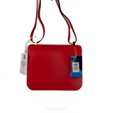 HERMÈS Constance Leather Crossbody Bag Màu Đỏ – Biểu Tượng Thanh Lịch, Mới 98%