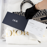 DIOR Book Tote Medium Blue Dior Oblique Embroider – Biểu Tượng Thời Trang Kinh Điển – Mới 98% Full Box