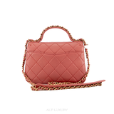 CHANEL Infinity Handle Coral Pink in Lambskin and Gold – Mới 98% Full Box