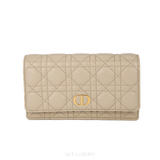 DIOR CARO POUCH WITH CHAIN SAND-COLORED SUPPLE CANNAGE CALFSKIN – PHỤ KIỆN SANG TRỌNG CHO PHÁI ĐẸP – MỚI 97% FULL BOX