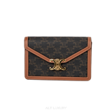 CELINE WALLET ON CHAIN MARGO IN TRIOMPHE CANVAS and CALFSKIN