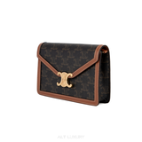 CELINE WALLET ON CHAIN MARGO IN TRIOMPHE CANVAS and CALFSKIN