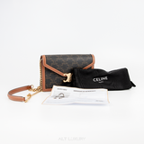 CELINE WALLET ON CHAIN MARGO IN TRIOMPHE CANVAS and CALFSKIN