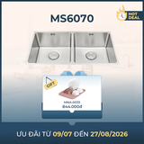 Chậu rửa chén 1 hố inox 304 kích thước 70cm – lắp âm hoặc dương