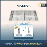 Chậu rửa chén 2 hố inox 304 kích thước 75cm