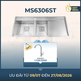 Chậu rửa chén 2 hố inox 304 kích thước 116cm