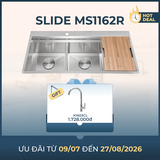 Chậu rửa chén 2 hố kích inox 304 kích thước 116cm