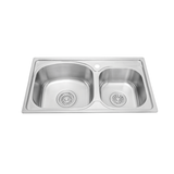 Chậu rửa chén 2 hố inox 304 kích thước 78cm EcoKitchen