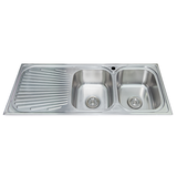 Chậu rửa chén 2 hố inox 304 kích thước 118 cm