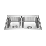 Chậu rửa chén 2 hố inox 304 kích thước 76cm EcoKitchen
