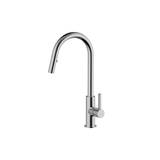 Vòi rửa chén nóng lạnh dây rút đồng thau chrome