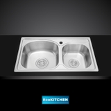 Chậu rửa chén 2 hố inox 304 kích thước 78cm EcoKitchen