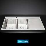 Chậu rửa chén 2 hố inox 304 kích thước 116cm EcoKitchen