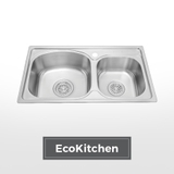 Chậu rửa chén 2 hố inox 304 kích thước 78 cm EcoKitchen