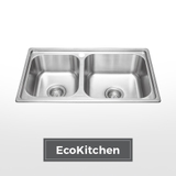 Chậu rửa chén 2 hố inox 304 kích thước 76 cm