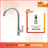 Vòi rửa chén lạnh đồng thau Chrome