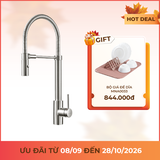 Vòi rửa chén nóng lạnh dây lò xo Inox 304