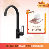 Vòi rửa chén nóng lạnh đồng thau sơn phủ