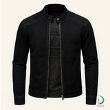 Jacket Jean Black Cổ Tàu Chất, Bui Bặm- BK01