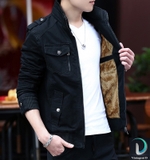 Jacket Kaki Lông Cừu Hiện Đại