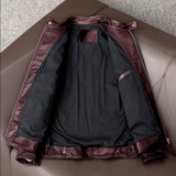 Áo Da Jacket Màu Bordeaux