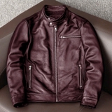 Áo Da Jacket Màu Bordeaux