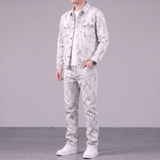 Bộ Đồ Áo Jacket Jean và Quần Jean Dirty White Chất