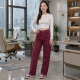 Quần Jean Nữ dáng suông Đỏ Đô